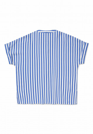 Tommy Hilfiger ADAPTIVE STRIPE SHORT SLEEVE Button-down blouse verona blue multi ADAPTIVE STRIPE SHORT SLEEVE Блузка на пуговицах верона синий мульти