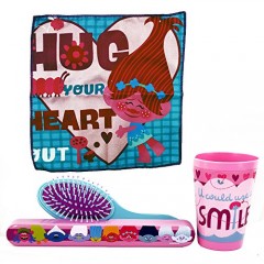 TRANSFORMERS Trolls - Geschenk-Box-Set - Reise-Set - Badeset Format Badewanne Grosse Komplette Toilettentasche Rosa, 5 Stuck