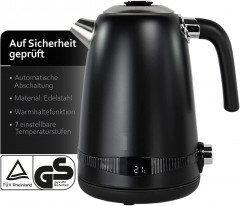 JUNG JUNG Wasserkocher ADLER AD1295B Wasserkocher mit Temperatureinstellung Digital Kettle, 1.7 l, 2200 W, Edelstahl LCD Display 360° Basis, Wasserkessel Wasser kochen Kettle  Чайник JUNG ADLER AD1295B чайник с регулировкой температуры, цифровой чайник, 1