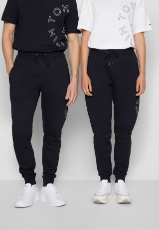 Tommy Hilfiger ROUNDALL GRAPHIC SWEATPANT UNISEX Tracksuit bottoms desert sky СПОРТИВНЫЕ БРЮКИ ROUNDALL GRAPHIC UNISEX Спортивные штаны небо пустыни