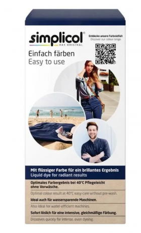 Simplicol Nacht-Blau Краска для ткани синяя интенсивная, жидкая, для стиральной машины 40 , 150 мл + фиксатор 400 г