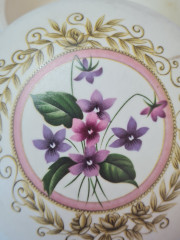 Шкатулка круглая винтажная Swanage Purbeck Ceramics, керамика с ярким цветочным рисунком, ручная работа, 11 x 4,5 см, Англия, 1960-70гг.