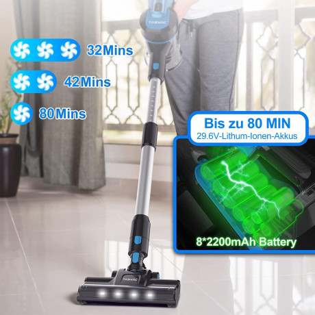 TASVAC TASVAC Akku-Hand-und Stielstaubsauger S8, 6-in-1 Kabellos, 26KPa Starke Saugleistung,8-Zellen Abnehmbarer  Беспроводной ручной пылесос TASVAC S8, беспроводной 6-в-1, мощность всасывания 26 кПа, съемный 8-элементный