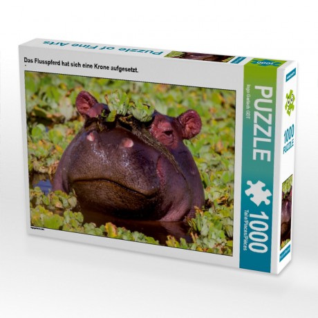 CALVENDO Puzzle CALVENDO Puzzle Das Flusspferd hat sich eine Krone aufgesetzt. Пазл CALVENDO Puzzle Бегемот надел корону.