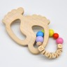 glucksWunder Holz Greifling Beissring Babyfusschen Buche personalisiert mit Name in Geschenkverpackung Деревянное кольцо для прорезывания зубов детские ножки бук персонализированное с именем в подарочной коробке