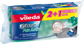 Vileda губка  Glitzi Pur Active 2+1 reinigungsstark ohne zu verkratzen, 3 шт