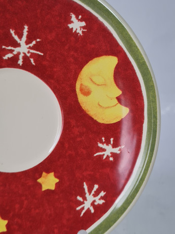 Чайная пара винтажная THUN "Снеговик", керамика, 2 шт., Германия, 1980-90гг.