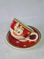 Чайная пара винтажная THUN "Снеговик", керамика, 2 шт., Германия, 1980-90гг.