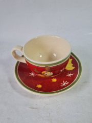 Чайная пара винтажная THUN "Снеговик", керамика, 2 шт., Германия, 1980-90гг.