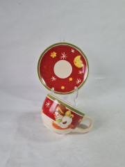 Чайная пара винтажная THUN "Снеговик", керамика, 2 шт., Германия, 1980-90гг.