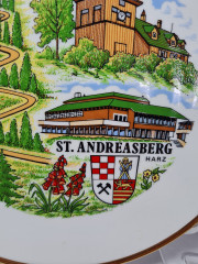 Manufaktur Floss Bavaria Декоративная тарелка с видами Санкт-Андреасберг, 19,5 см, Германия, 1960-70гг.