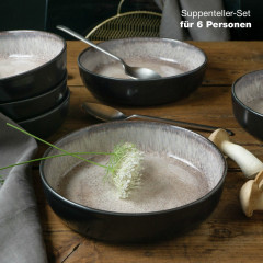 Moritz &amp; Moritz Moritz &amp; Moritz Suppenteller 6-tlg. DIGITAL grau Суповые тарелки Moritz &amp;amp; Moritz 6 шт. ЦИФРОВОЙ