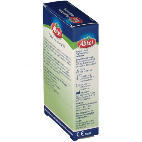Abtei Magen-Darm Entspannungs-Tabletten, Жевательные таблетки для облегчения желудочно-кишечных расстройств, 20 штук 20 шт