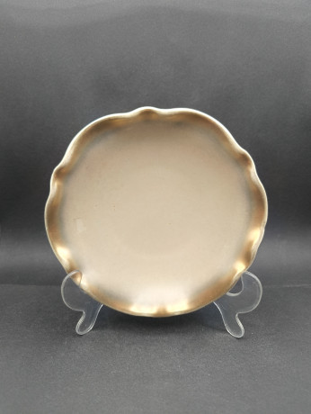 Фруктовница винтажная Jasba Pottery, в стиле майолика, керамика, рельефный край, 17.5 см, Германия, 1970-80гг.