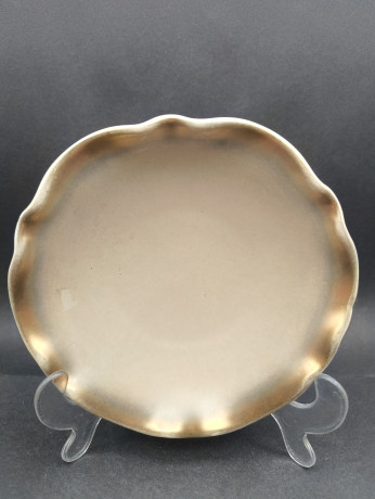 Фруктовница винтажная Jasba Pottery, в стиле майолика, керамика, рельефный край, 17.5 см, Германия, 1970-80гг.