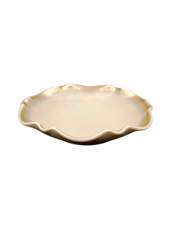 Фруктовница винтажная Jasba Pottery, в стиле майолика, керамика, рельефный край, 17.5 см, Германия, 1970-80гг.