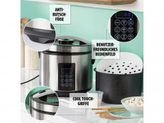 Tristar Tristar Reiskocher, 900 W, digitaler Multi-Kocher Kochautomat  Gemuse-Dampfgarer fur Sushi Reis  Рисоварка Tristar, 900 Вт, цифровая мультиварка, автоматическая пароварка для риса для суши