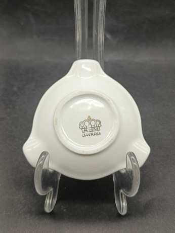 Пепельница винтажная KHM Bavaria "Герб Берлина", фарфор, с позолотой, 8 см, Германия, 1960-70гг.