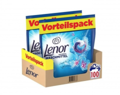 Lenor Vollwaschmittel Flussig All-in-1 Pods Aprilfrisch Großpackung 100WL, Капсулы 100 шт, для стирки цветного белья, с ароматом Апрельская свежесть, 2 уп х 50 капсул