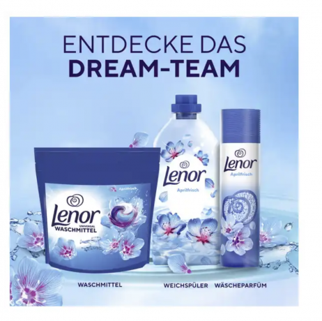 Lenor Vollwaschmittel Flussig All-in-1 Pods Aprilfrisch Großpackung 100WL, Капсулы 100 шт, для стирки цветного белья, с ароматом Апрельская свежесть, 2 уп х 50 капсул