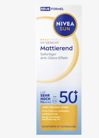 NIVEA SUN Sonnenfluid Gesicht mattierend, LSF 50+, Матирующий солнцезащитный флюид для лица, SPF 50+, 40 мл