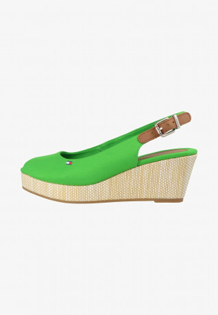 Tommy Hilfiger ICONIC ELBA SLING  Platform sandals grun ICONIC ELBA SLING Сандалии на платформе зеленый