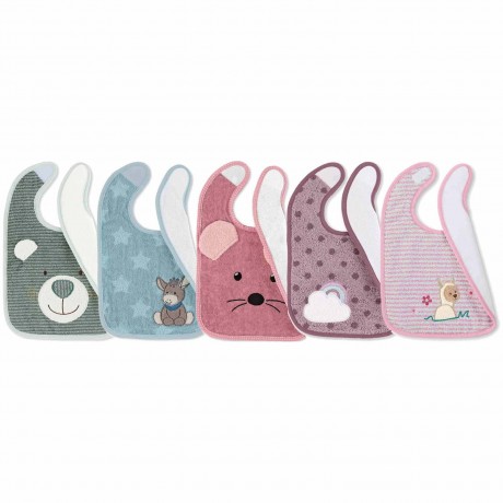 Sterntaler Jungen & Madchen Plastik-Klettlatzchen 5er Set Пластиковые нагрудники на липучках для мальчиков и девочек, набор из 5 шт.