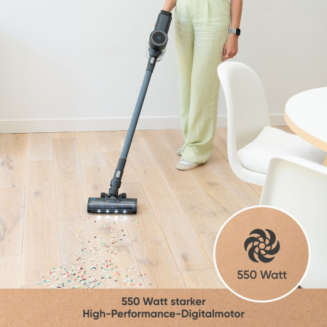 hoogo hoogo Akku-Stielstaubsauger SC501, 550,00 W, beutellos, optional mit Beutel, Inklusive GUTSCHEIN fur hoogo blitzblank Staubbeutel, leise: 69 dB(A)  Беспроводной пылесос hoogo SC501, 550,00 Вт, без мешка, опционально с мешком, включая ВАУЧЕР на мешок