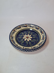 Тарелка декоративная Lehmann  Soufflernheim, керамика в темно-синих тонах, ручная роспись, 24,5 x 4,5 см, Германия, 1960-70гг.