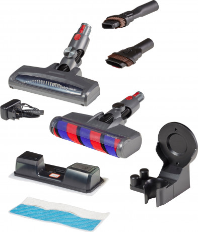 Hanseatic Hanseatic Akku-Stielstaubsauger VC-PD510-2, 350 W, beutellos, mit Knickgelenk und Wischfunktion  Беспроводной ручной пылесос Hanseatic VC-PD510-2, 350 Вт, без мешка, с шарнирным соединением и функцией вытирания