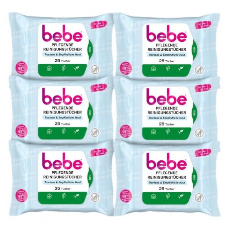 bebe Reinigungstucher quot;Pflegendquot; 6er-Pack  Чистящие салфетки quot;Заботливыеquot; 6 упаковок