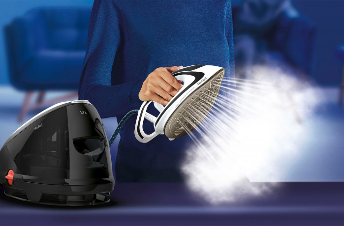 Tefal Tefal Dampfbugelstation Tefal GV9550 Pro Express Ultimate, 1900 ml Wassertank, Dampfstoss: 520 g/Min., Dauerdampfmenge: 120 g/Min., Antikalk-Kollektor Паровая гладильна станция Tefal Tefal GV9550 Pro Express Ultimate, резервуар для воды 1900 мл, па