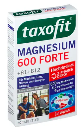 taxofit Magnesium 600 Forte, Таксофит Магний 600 Форте +B1, B6, B12 Таблетки, 30 шт.