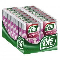 Ferrero Tic Tac 100er Strawberry Mix Коробка Ферреро Конфеты Тик-Так Клубничный микс, 16 шт.x 49 г