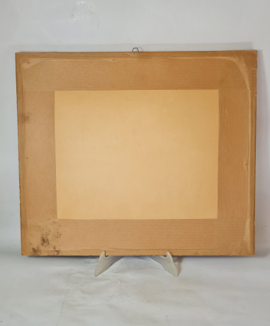 Картина винтажная "Пейзаж с лодками в Тайланде", масло, 51,5 x 45 см, Германия, 1960-70гг.