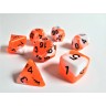 dice4friends 7-tlg. RPG Wurfelset: Racing Orange\/White 7 шт. Набор игральных костей RPG: Racing Orange/White