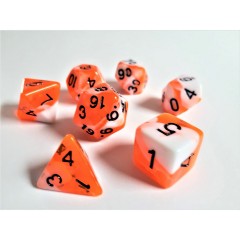 dice4friends 7-tlg. RPG Wurfelset: Racing Orange\/White 7 шт. Набор игральных костей RPG: Racing Orange/White
