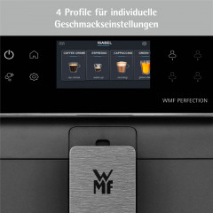 WMF WMF Kaffeevollautomat, 15 Getrankespezialitaten, Double Thermoblock, Edelstahl-Mahlwerk  Полностью автоматическая кофемашина WMF, 15 видов напитков, двойной термоблок, кофемолка из нержавеющей стали.
