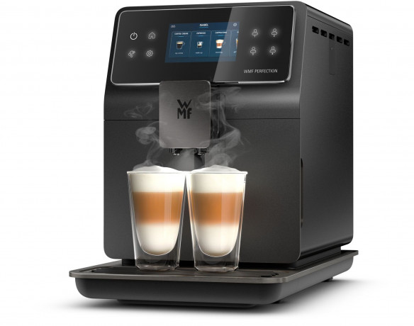 WMF WMF Kaffeevollautomat, 15 Getrankespezialitaten, Double Thermoblock, Edelstahl-Mahlwerk  Полностью автоматическая кофемашина WMF, 15 видов напитков, двойной термоблок, кофемолка из нержавеющей стали.