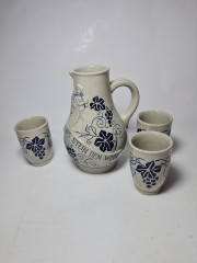 AG Wick Werke Набор для вина Кувшин 500 мл и 3 стакана, керамика, Германия, 1960-70гг.