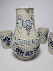 AG Wick Werke Набор для вина Кувшин 500 мл и 3 стакана, керамика, Германия, 1960-70гг.