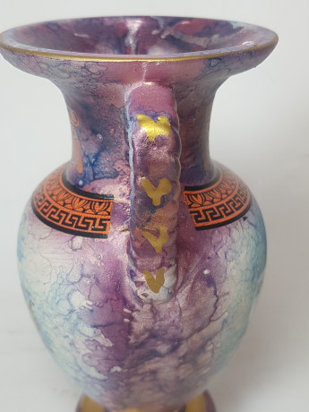 Керамическая ваза в греческом стиле с двумя ручками  "Родес", 18,5 x 12 см, Греция, 1970-80гг.