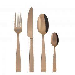 Sambonet Sambonet Flat - Edelstahl / PVD Kupfer Besteckset 24-tlg. Vollheft / Monoblock Набор столовых приборов Sambonet Flat из нержавеющей стали / меди с PVD-покрытием, 24 предм. Полный буклет/моноблок