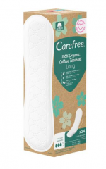 Carefree  Slipeinlagen Organic Cotton Long 24 St, Карефри Ежедневные прокладки из органического хлопка Long 24шт, 5 упаковок (120 штук)