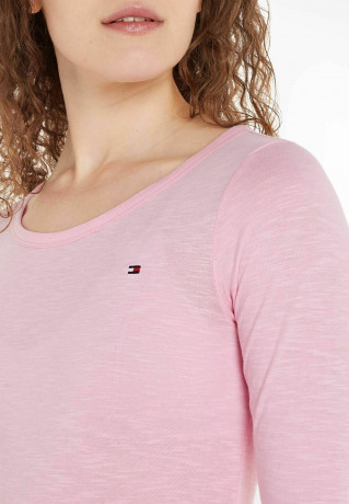 Tommy Hilfiger 1985 SLIM OPEN 3/4 Long sleeved top iconic pink 1985 SLIM OPEN 3/4 Топ с длинными рукавами культовый розовый
