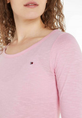 Tommy Hilfiger 1985 SLIM OPEN 3/4 Long sleeved top iconic pink 1985 SLIM OPEN 3/4 Топ с длинными рукавами культовый розовый