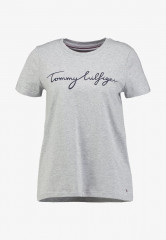 Tommy Hilfiger HERITAGE CREW NECK GRAPHIC TEE Print T-shirt light grey heather ФУТБОЛКА HERITAGE С КРУГЛЫМ ВЫРЕЗОМ С ГРАФИКОЙ Футболка с принтом светло-серый вереск