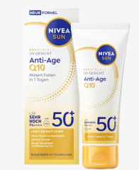 NIVEA SUN Sonnenfluid Gesicht Anti Age Q10, LSF 50+, Солнцезащитный антивозрастной флюид для лица с Q10, SPF 50+, 40 мл
