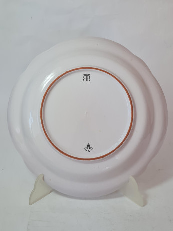 Блюдо винтажное Karlsruhe, светло-серый фарфор с красочным цветочным рисунком и волнообразным краем, 28 x 5,5 см, Германия, 1960-70гг.