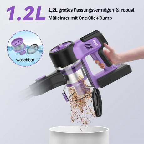 YISORA YISORA Akku-Hand-und Stielstaubsauger S10, 500,00 W, 40KPa, Akku Staubsauger 80 Minuten, Akku-Hand-und Stielstaubsauger blau Беспроводной ручной и стержневой пылесос YISORA S10, 500,00 Вт, 40 кПа, беспроводной пылесос 80 минут, беспроводной ручной 